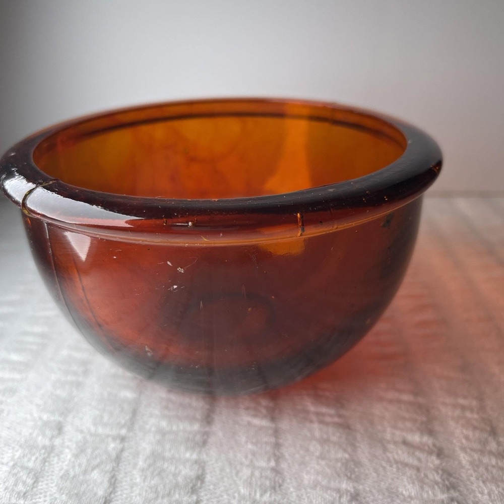 Vintage Orange TAG Pressed Glass Textured Bowl Heavy 5 1/2" Wide India